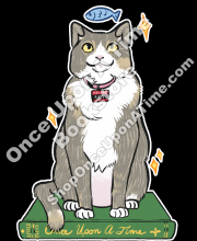 Pippi Fish Sticker on a black background