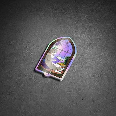 Pippi Window Sticker in a pile on a grey background.